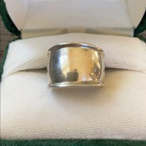 Sterling silver wide band ring